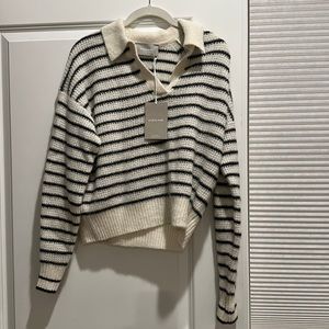 NWT Everlane striped sweater with collar